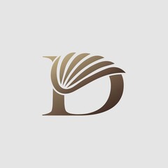 Letter D Logo Luxury wing. Trendy Design concept luxury wing and letter A for corporate, lawyer, notary, firm, automotive, community and more brand identity.