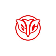 initial letter G C bow and arrow, modern minimalist design with circle decoration.