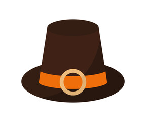 pilgrim hat of a black color with buckle