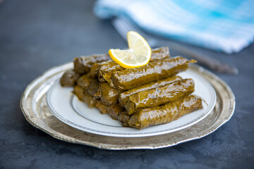 Turkish foods; stuffed leaves (yaprak sarma dolma)