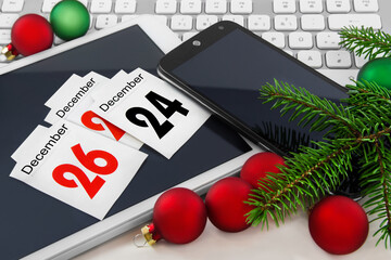 Chistmas time decoration with calendar digital media