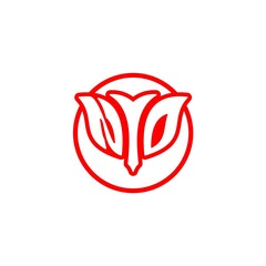 initial letter N O bow and arrow, modern minimalist design with circle decoration.