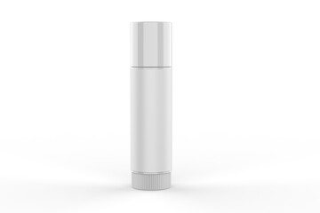 Multifunctional Empty Lip Balm Container Tubes with Twist Bottom and Top Cap. 3d render illustration.