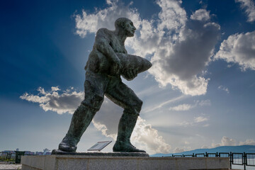 Canakkale / Turkey, May 26, 2019, Rumeli Mecidiyekoy tabyasi Seyit onbasi sculpture