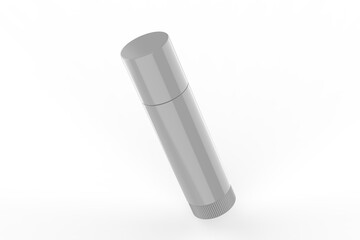 Multifunctional Empty Lip Balm Container Tubes with Twist Bottom and Top Cap. 3d render illustration.