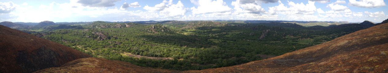 Fototapeta na wymiar Mountain range panorama of Matobo National Park