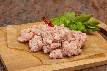 Homemade pork minced meat for cooking