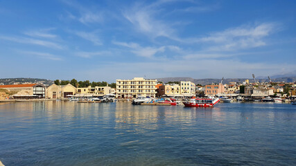 Fototapeta na wymiar The Old Venetian Harbour of Chania, Crete, Greece.
