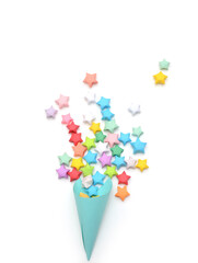 Paper cone with lucky paper stars