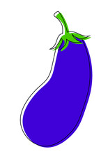 Ilustraci&oacute;n vectorial de berenjena- illustration of a eggplant - vector with outlines