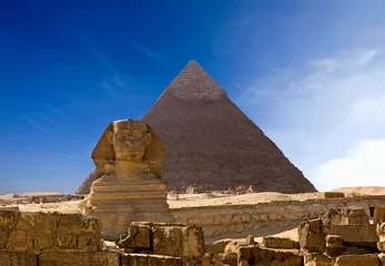 Foto op Canvas Cheops Pyramid And Sphinx In Giza © moodboard