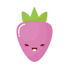 strawberry kawaii fruit with a smile