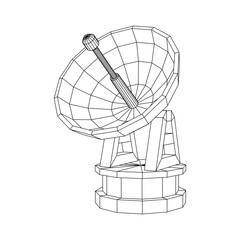 Radar. Directional radio antenna with satellite dish