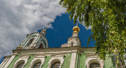 Old Russian orthodox church with domes
