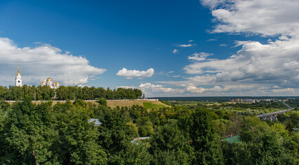 landscape with cathedral and city of Vladimir