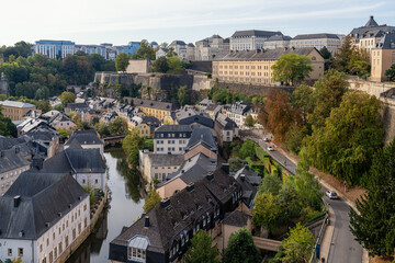 Fototapeta na wymiar View over the roofs of Luxembourg City