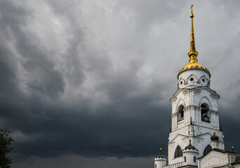 Old Russian orthodox church with domes