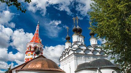 Old Russian orthodox church with domes