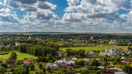 panorama of the old city with churches