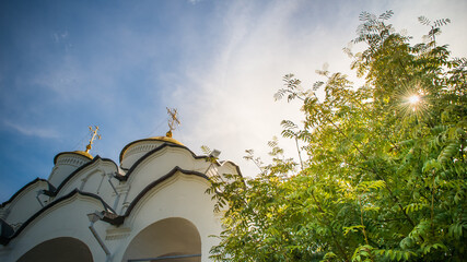 Old Russian orthodox church with domes