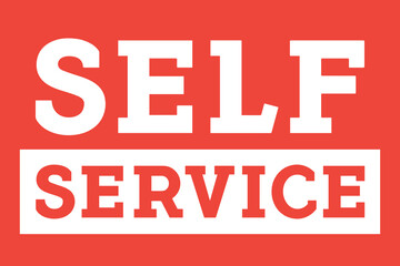 Self Service Label, Self Service Text Graphic Element, Isolated Vector Illustration Background