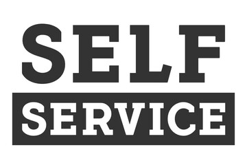 Fototapeta premium Self Service Label, Self Service Text Graphic Element, Isolated Vector Illustration Background