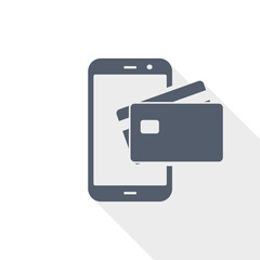 Online, mobile payment vector icon, business concept flat design illustration