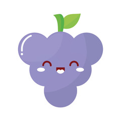 grapes kawaii fruit with a smile
