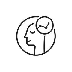 success logo like thin line human head