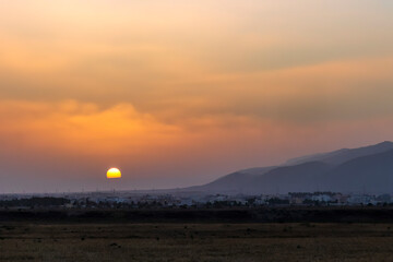 sunset over the mountains