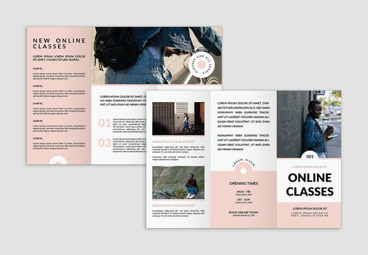 Pink and White Trifold Brochure Layout