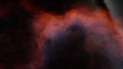 Science fiction illustrarion, deep space nebula, colorful space background with stars 3d render