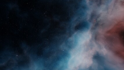 Fototapeta na wymiar Science fiction illustrarion, deep space nebula, colorful space background with stars 3d render