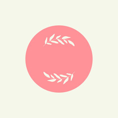 Abstract flower story highlight cover. Boho leaf branch icon for social media, feminine hand drawn logo. Vector illustration