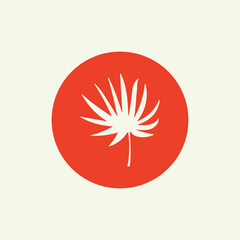 Abstract flower story highlight cover. Boho leaf branch logo for social media, feminine doodle hand drawn icon. Vector illustration