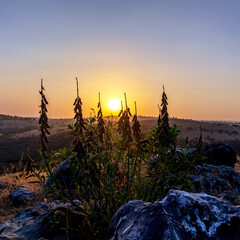 sunset over the mountains