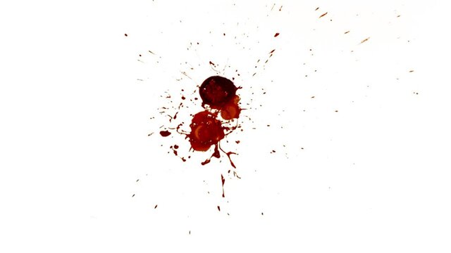 Blood Stock Footage In White Background