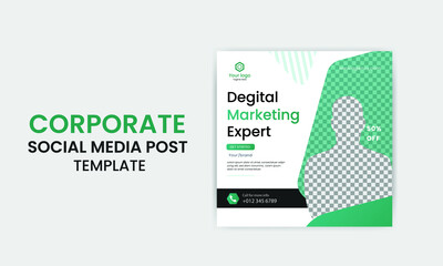 corporate social media post design template for digital marketing