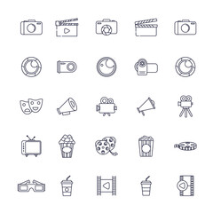 Set of Movie icon logo vector template, Creative Movie logo concept, Icon symbol, Illustration