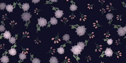 Seamless floral pattern. Flowers texture. Simplicity flower surface design