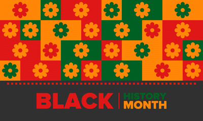 Black History Month. African American History. Celebrated annual. In February in United States and Canada. In October in Great Britain. Poster, card, banner, background. Vector illustration