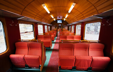 Interior of an old wagon