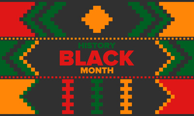 Black History Month. African American History. Celebrated annual. In February in United States and Canada. In October in Great Britain. Poster, card, banner, background. Vector illustration