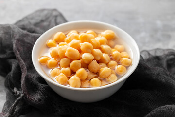 boiled chick pea in white bowl