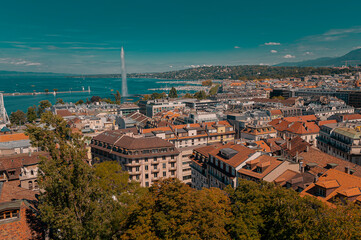 Fototapeta na wymiar the old city of Geneva in Switzerland 