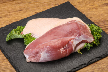 Raw duck breast for cooking