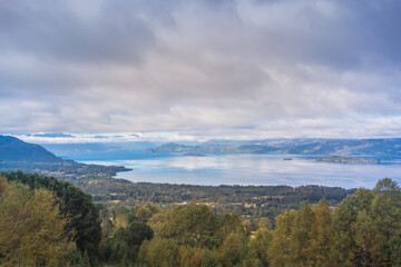 Beautiful view to Calafquen Lake, Chile.