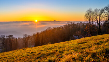 Jested ridge sunset panorama