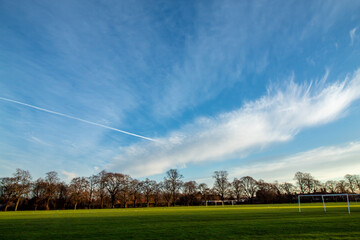Park Shobnall after sunrise in Burton on Trent UK