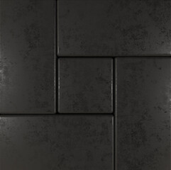 3d dark black cubes pattern background, 3d render illustration	